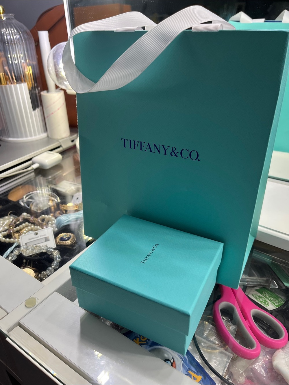 Tiffany & Co. Signature Blue Gift Bag with Matching Box